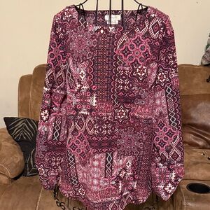 Van Heusen Pink Patterned Blouse
